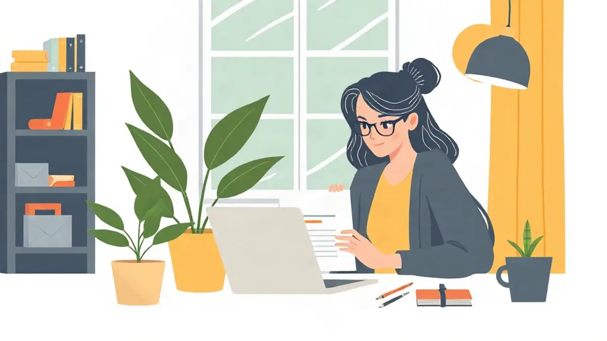 Illustration of a small business owner planning an email campaign