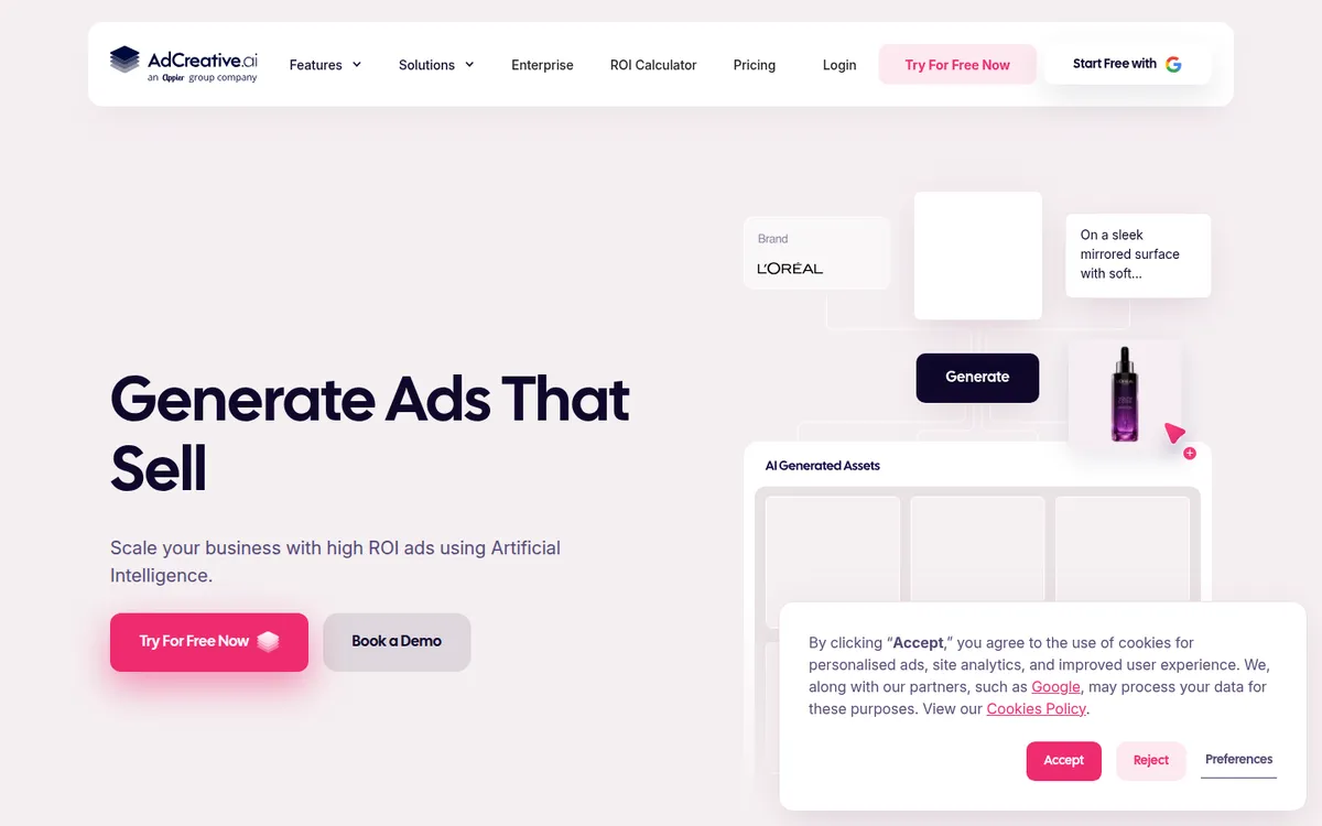 AdCreative.ai website (screenshot)